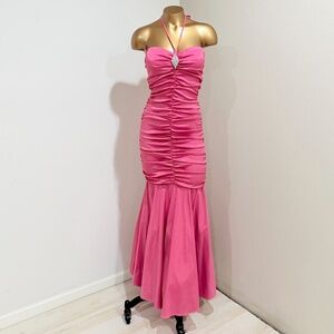 Josh & Jazz Women's Hot Pink Ruched Mermaid Formal Gown Dress Size 3/4